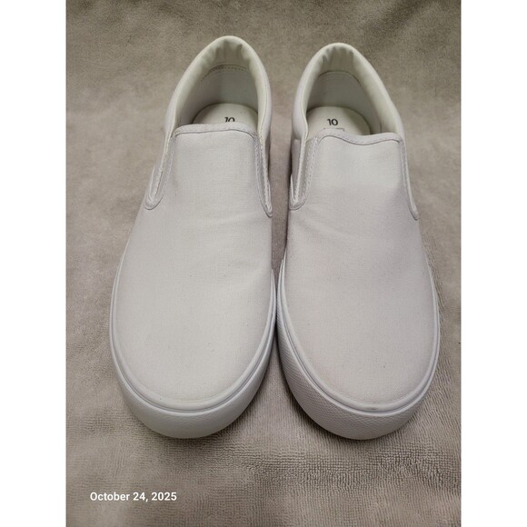 New Women's Canvas Sneakers Slip On Fashion Tennis Boat Deck Shoes Size 10 - Picture 2 of 5